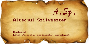 Altschul Szilveszter névjegykártya